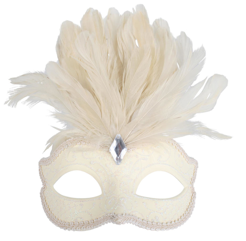 masquerade mask with feathers