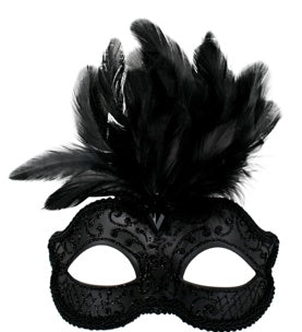 Daniella Black with Feathers Eye Mask