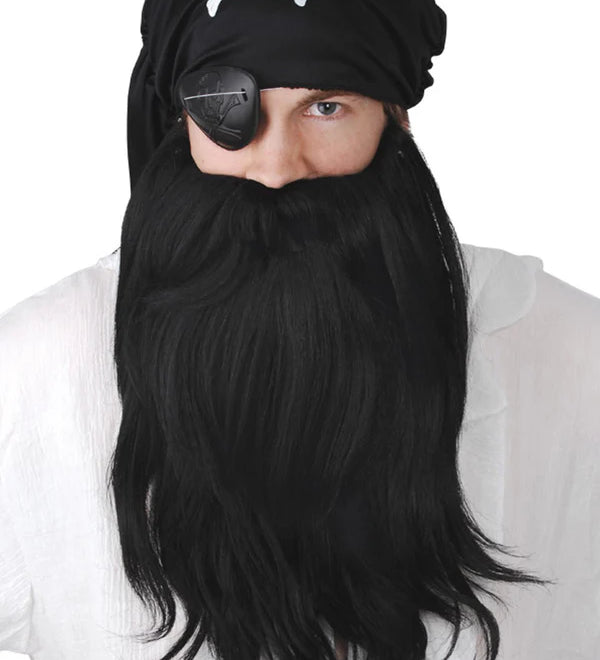 Pirate Beard & Mo Jumbo Set Black