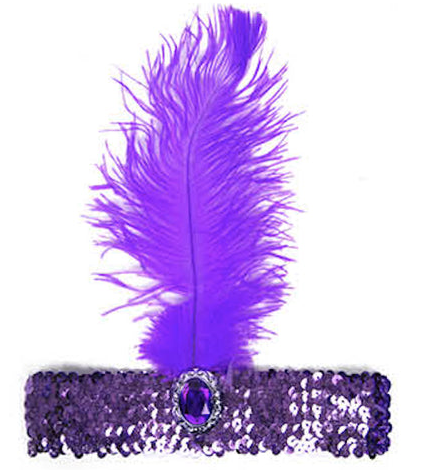 1920s flapper feather sequin headband vintage dress up costume great gatsby zelda 20s twenties