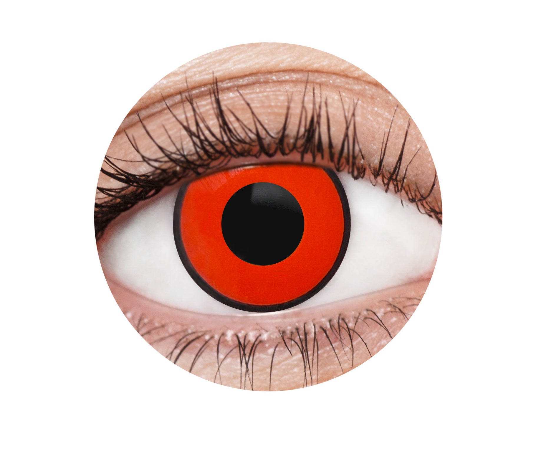 contact lens red devil red with black rim halloween vampire character scary eyes fancy dress up 