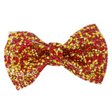 Red & Gold Rhinestone Bow Hairclip