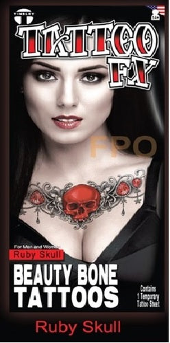 ruby skull chest beauty bone tattoo fx tinsley