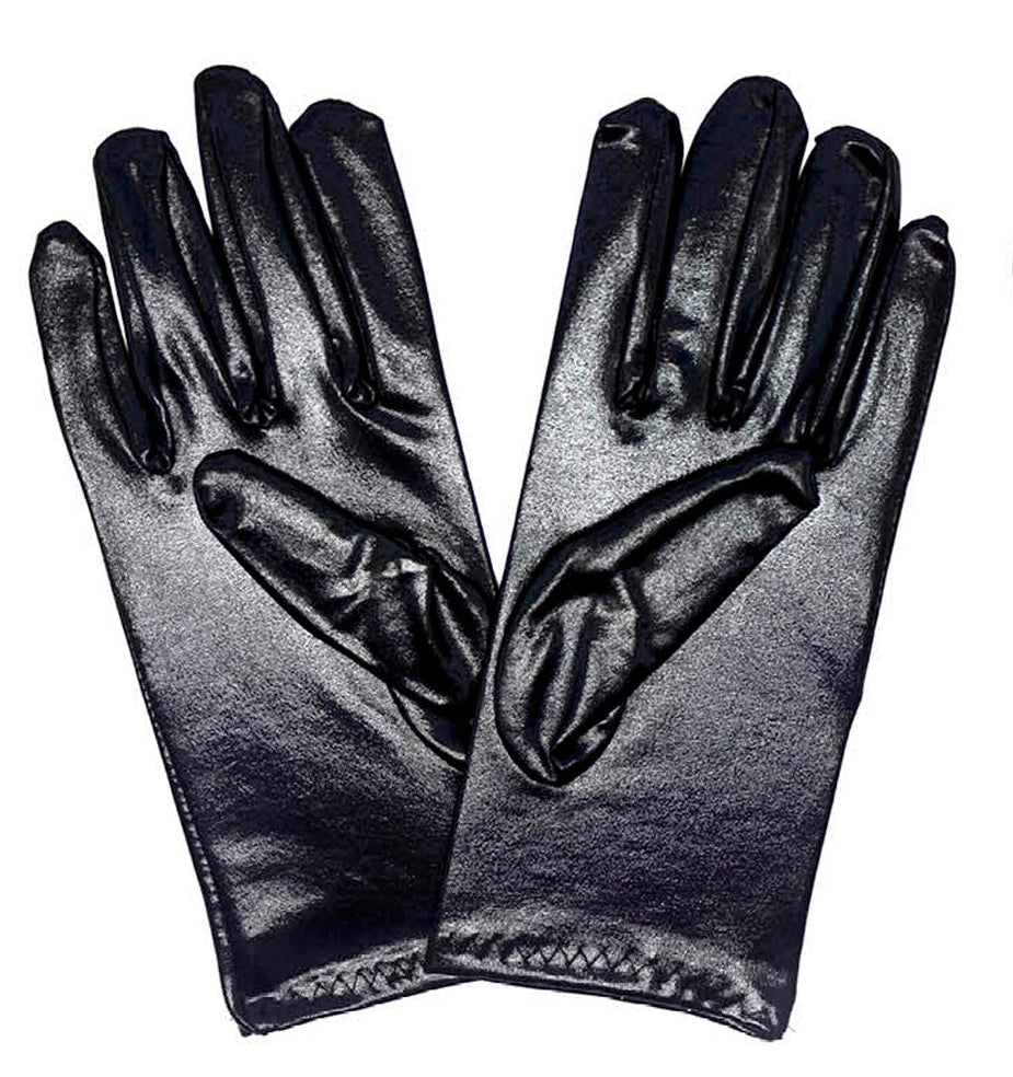short metallic gloves 1920s elegant formal alien sci fi halloween horror witch ball phantom of the opera biker punk gauntlet
