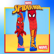 Marvel Spider-Man themed socks featuring Spider-Man designs.with Spider-Man and Marvel branding.