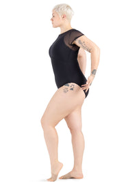 sundown capezio black leotard cap sleeve ballet dancewear