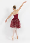 burgundy floral romantic tutu dress ballet costume