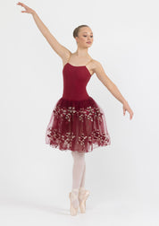 burgundy floral romantic tutu dress ballet costume