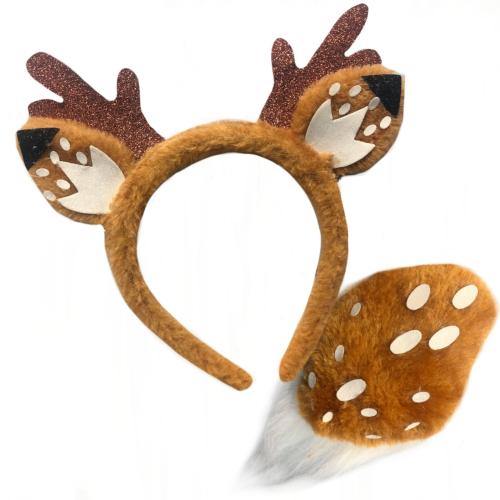 deer reindeer xmas rudolf deer tail and headband 