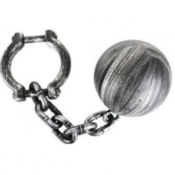 ball and chain prison shackles prisoner prop