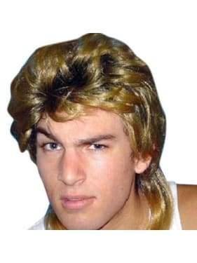 1980s mullet wig shane warne blond brown 2 tone 