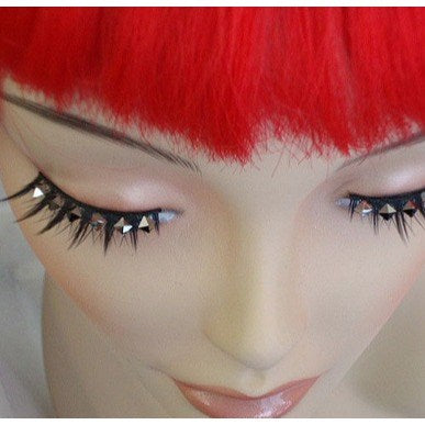 Eyelashes - Black with Silver Studs