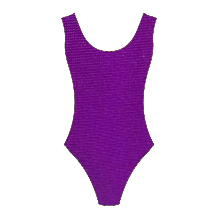 purple 1980s costume leotard