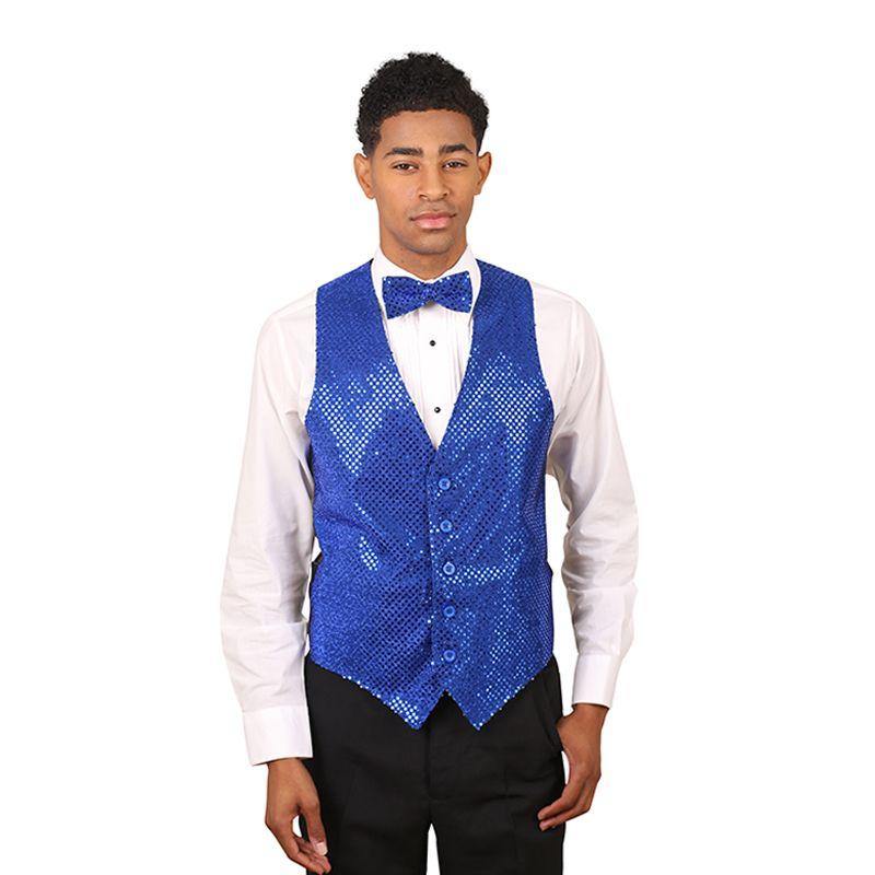 adult sequin vest, royal blue, costume party, black tie event, bluevest, sequin suit