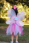 Pink Butterfly Dress & Wings with Wand