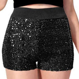 Sequin Shorts Adult One Size- Black