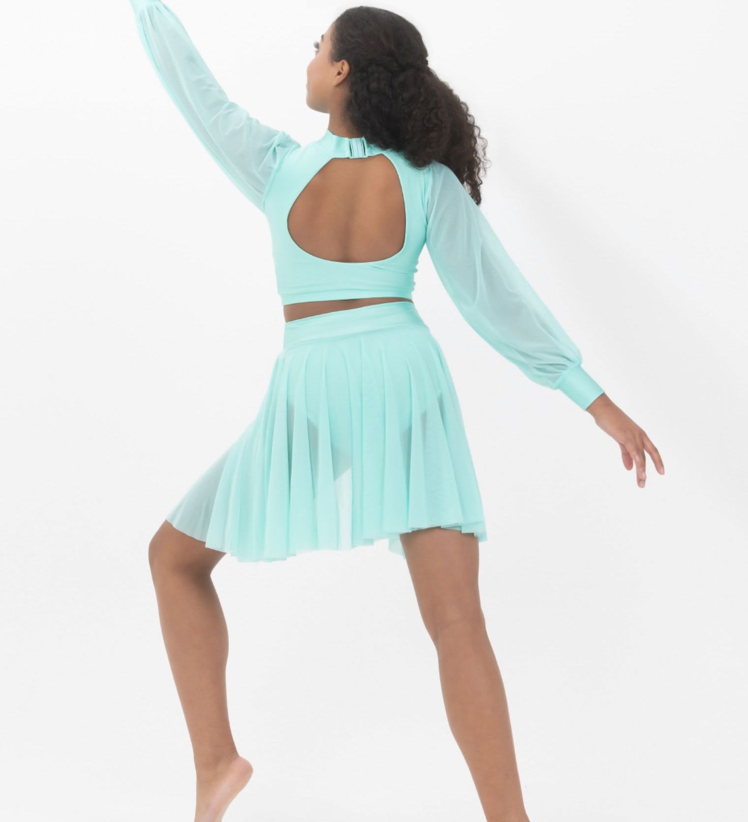lyrical mesh skirt studio 7 dance costume mint