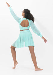 lyrical mesh skirt studio 7 dance costume mint