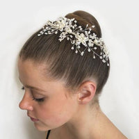 Winter Sparkle Hairpiece - Pearl White