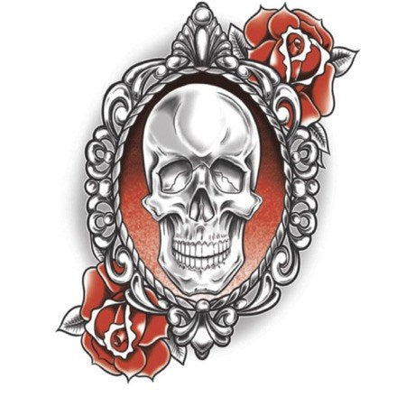 Tattoo - Skull & Roses Goth