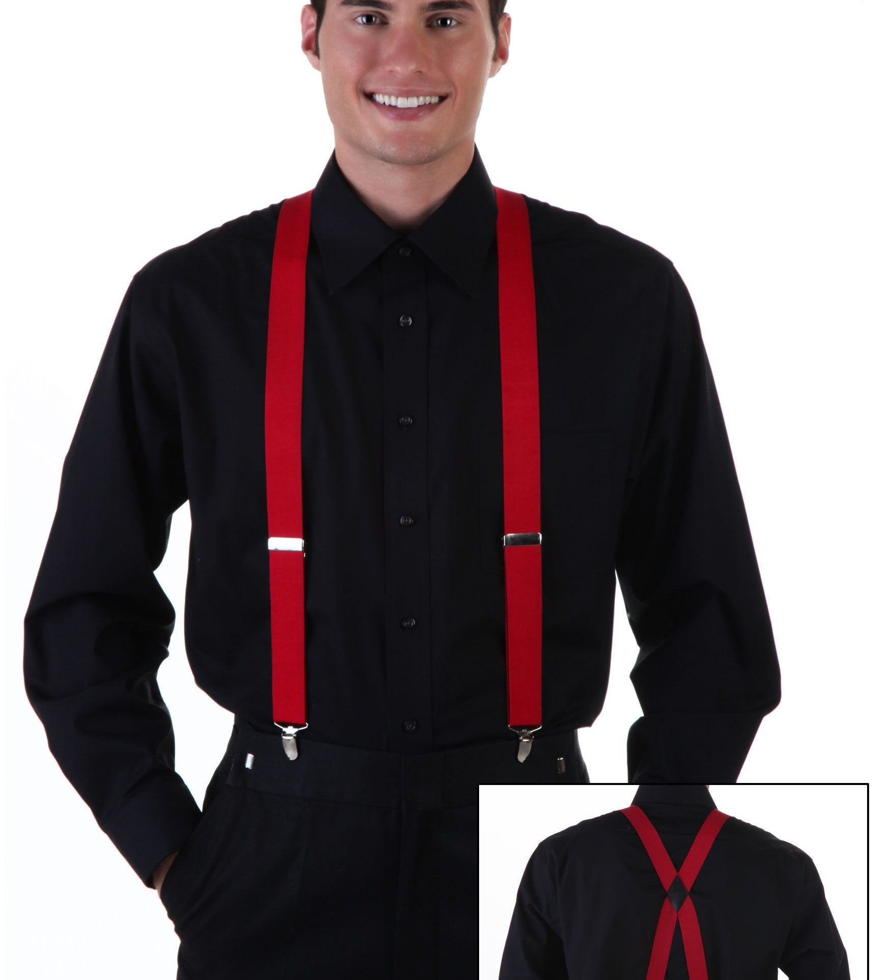 Suspenders red gangster