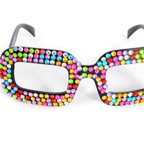 Party Glasses - 70s Rainbow Diamonte