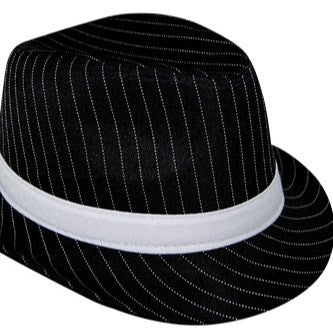 Pinstripe Trilby with White Band