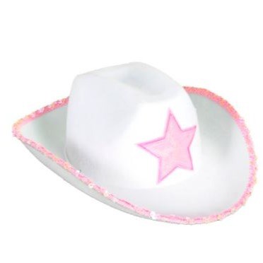 white pink cowboy hat sequin