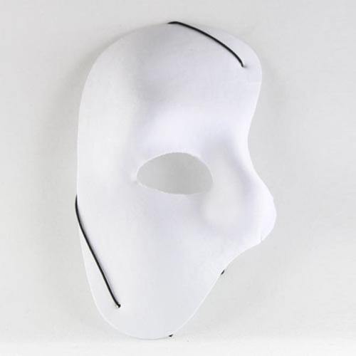 Mask - White Half Mask fabric  (phantom of the opera)