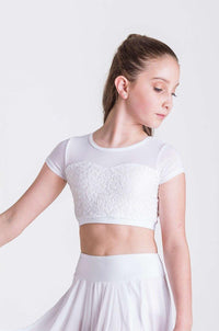 Attitude Sequin Crop Top | White  Dancewear Australia