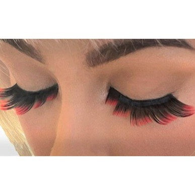 Eyelashes - Black Jagged with Red Tips