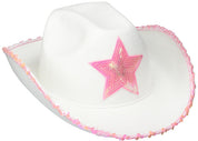 white pink cowboy hat sequin