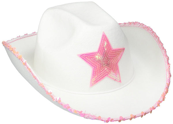 white pink cowboy hat sequin