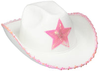 white pink cowboy hat sequin