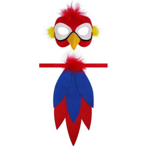 tropical parrott bird mask and tail accessory costume kit for children kids