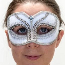 Mask - White with silver trim