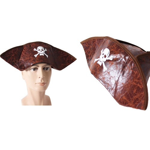 Tri Brown Pirate hat