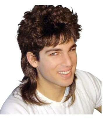 mullet wig 1970s 1980s 