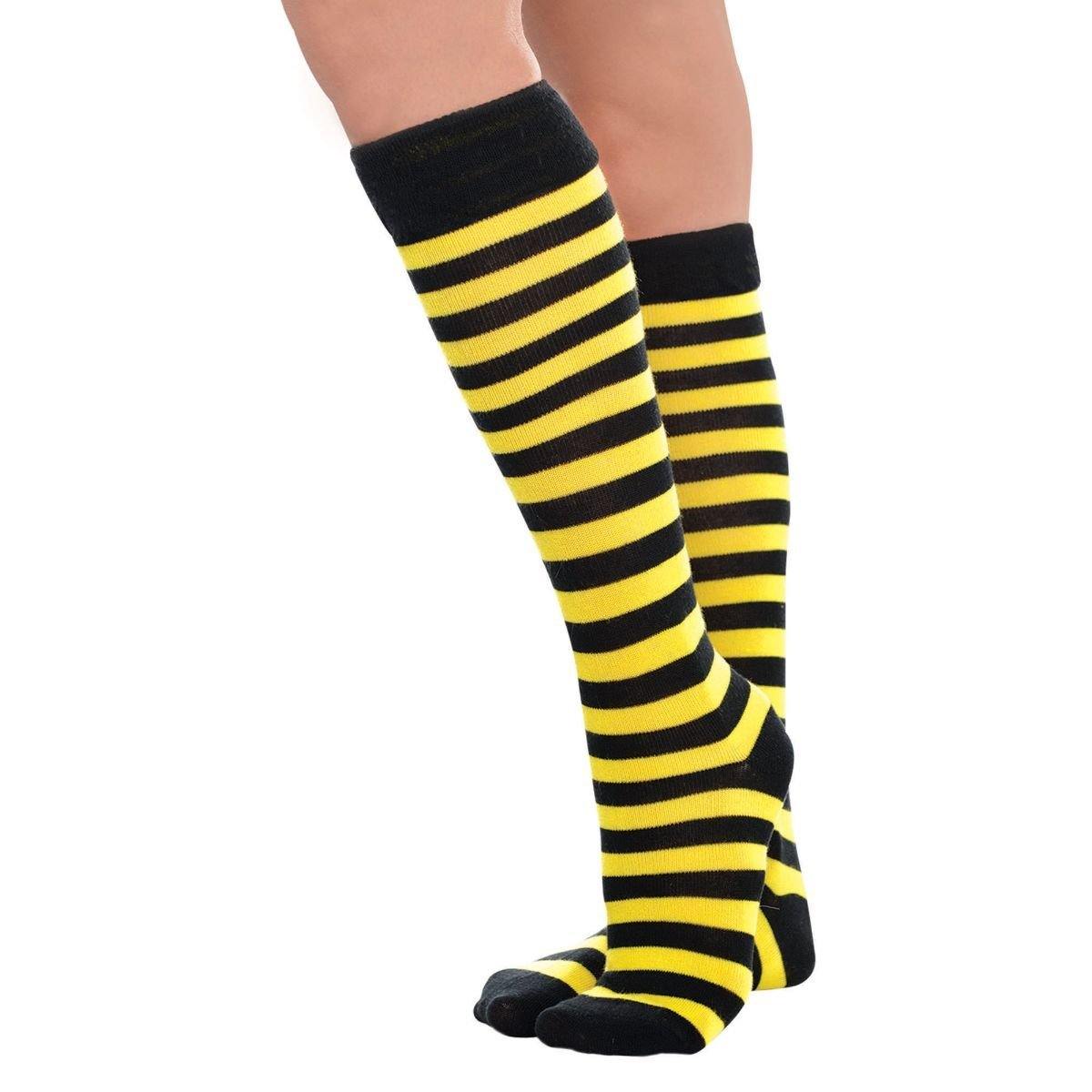 Over the Knee Stripe Socks - Yellow/Black bee kit