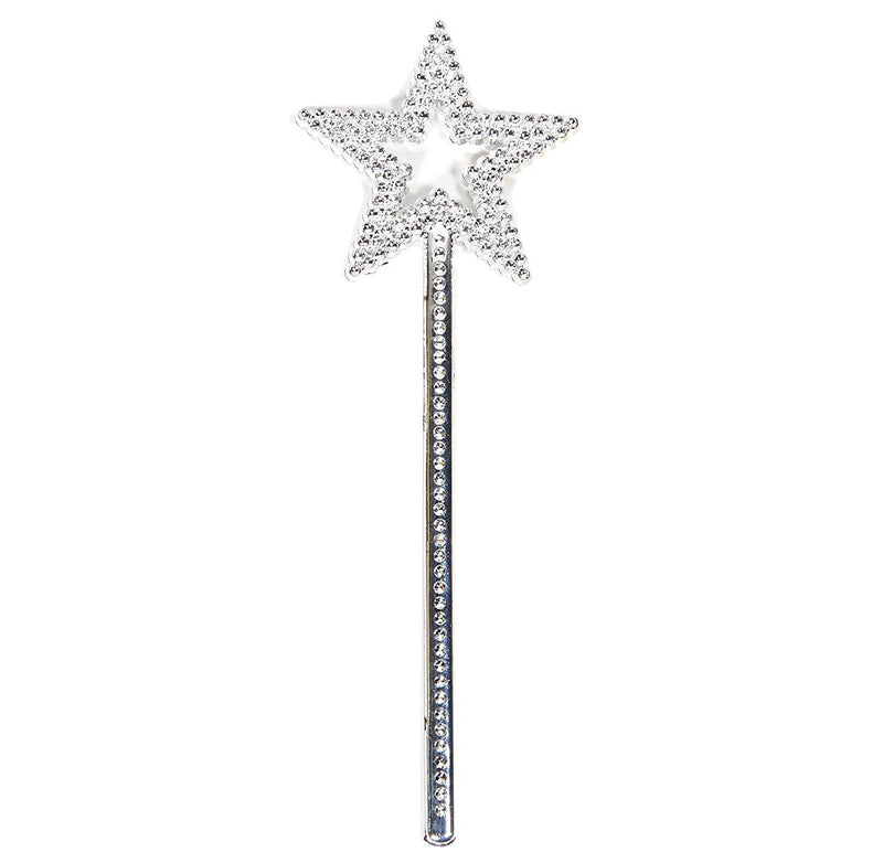 This classic Silver Glitter Wand, sparkles in the light. Perfect for all Fairy Princess' for that extra special touch to there imaginative play, or costume dress up party. 