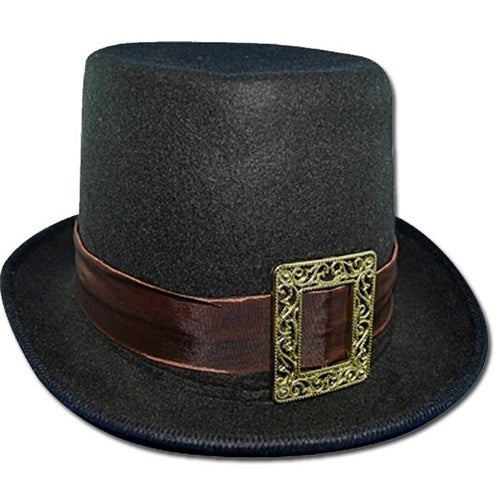 Steampunk Top Hat  with buckle - Black