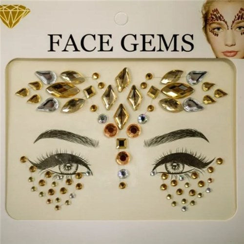Face Gems - Gold/silver