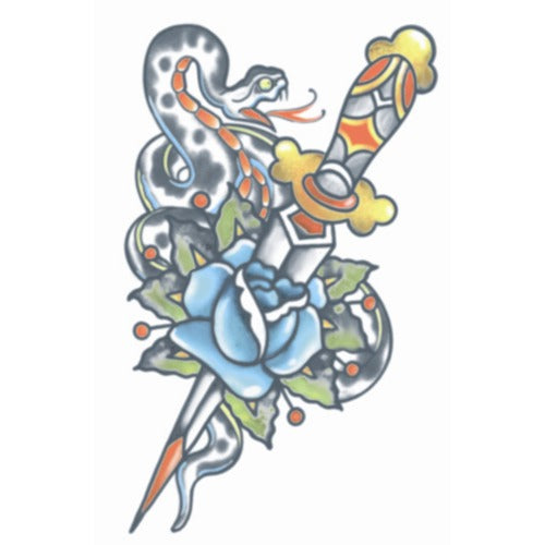 Snake & Dagger Vintage Tattoo