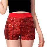 Sequin Shorts Adult One Size - Red
