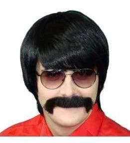 70s Mod Guy Wig Black  newsreader 