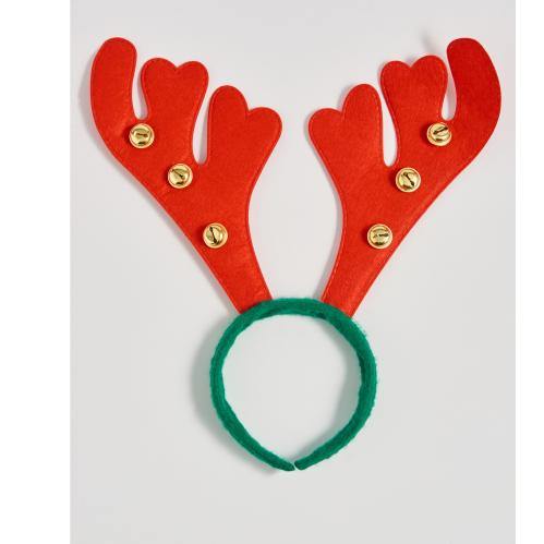 Large Antler Headband - Red Ears, Green headband