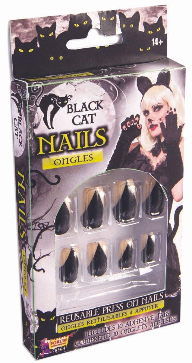 Black Cat Deluxe Nails halloween stick on