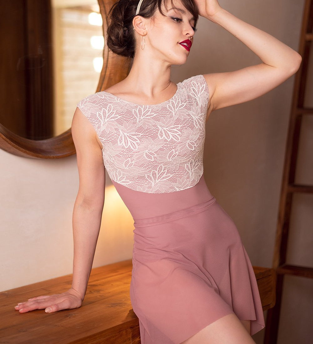 pink lace leotard