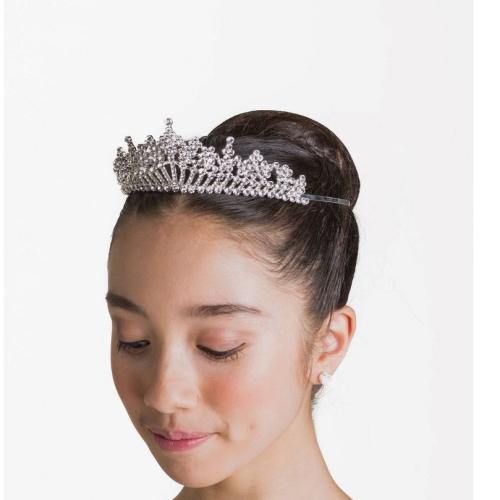 Our tiara features a large crown overflowing with glistening diamonds. The crown was made to be worn by the most elegant of princesses.