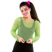 Long Sleeve Fishnet Top green costume
